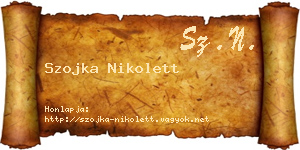 Szojka Nikolett névjegykártya